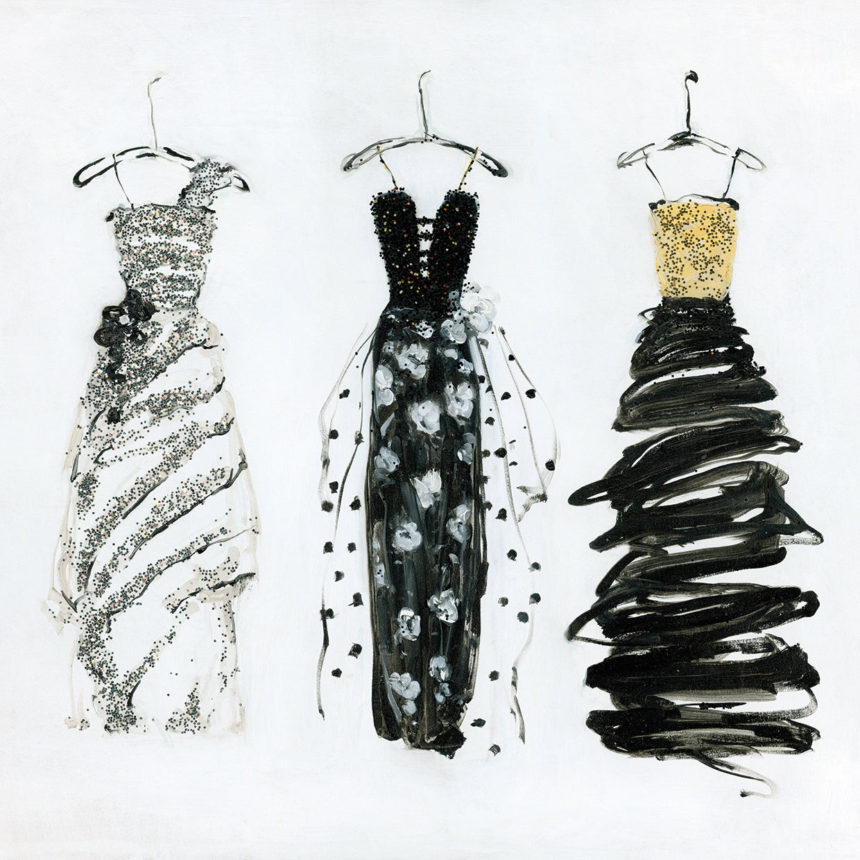 Bling Night Out II by Sally Swatland - larger sizes handcrafted wall art work on large canvas & framed canvas prints