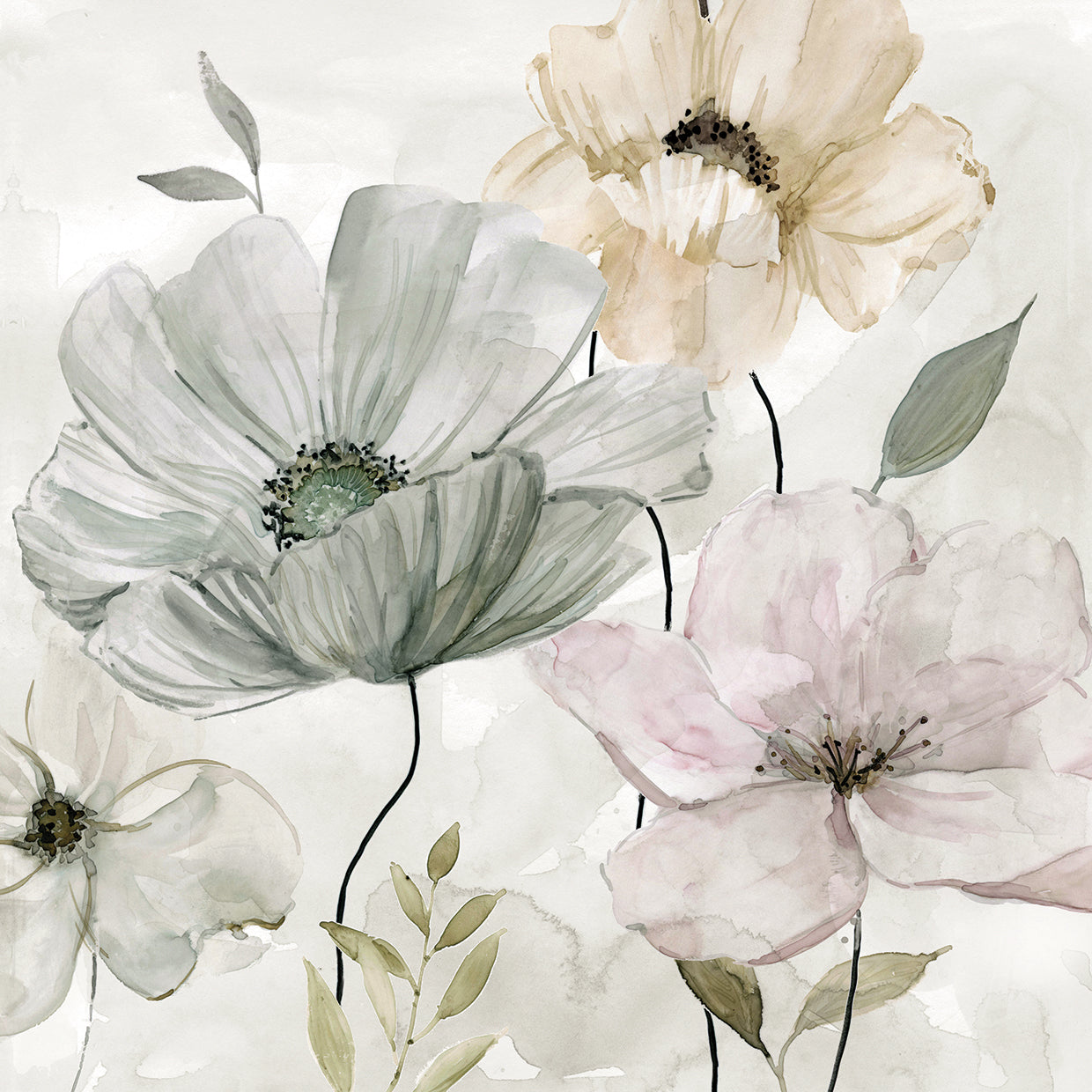 Garden Grays Detail II by Carol Robinson - larger sizes handcrafted wall art work on large canvas & framed canvas prints