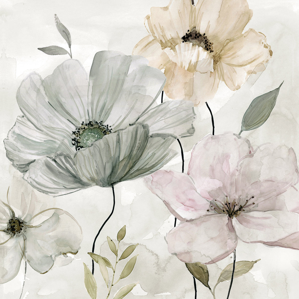 Garden Grays Detail II by Carol Robinson - larger sizes handcrafted wall art work on large canvas & framed canvas prints