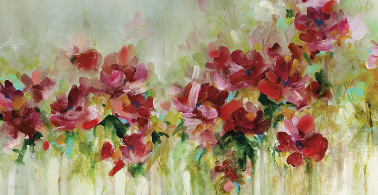 Playful Garden by Carol Robinson - handcrafted wall art work on large canvas & framed canvas prints, made to order