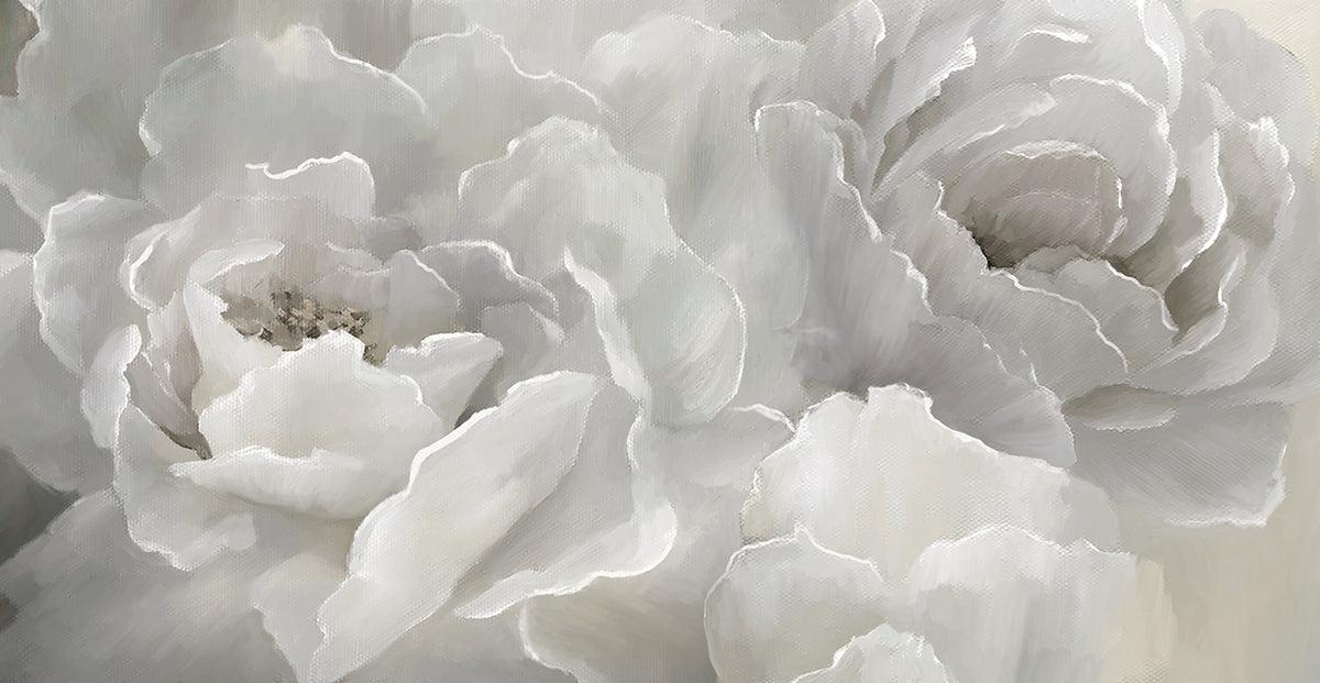 Soft Peony Lace by Nan - museum quality wall art work on large canvas & framed canvas prints