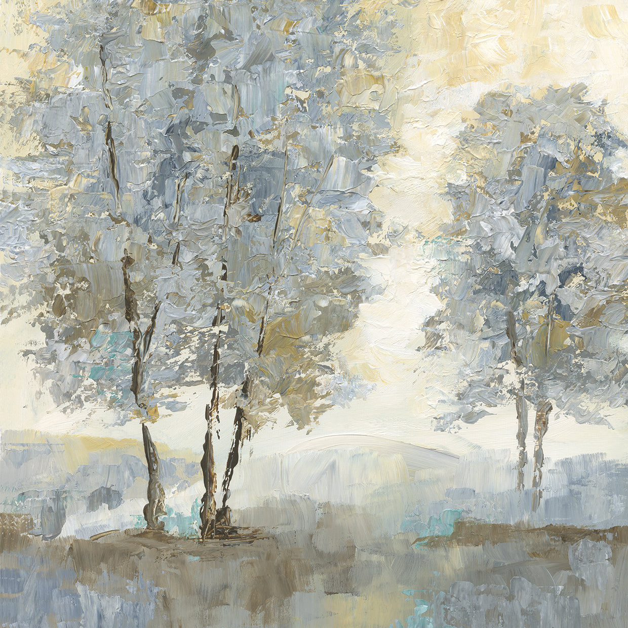 Soft Sentinel II by Nan is a serene and painterly landscape painting printed on canvas or framed canvas