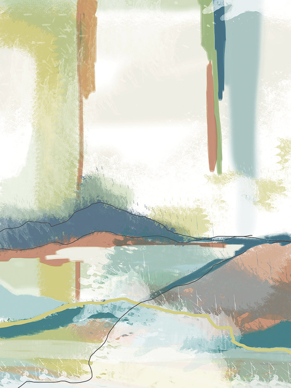 Deconstructed Landscape 4 MT by Jan Weiss - highest quality handcrafted wall art work on large canvas & framed canvas prints