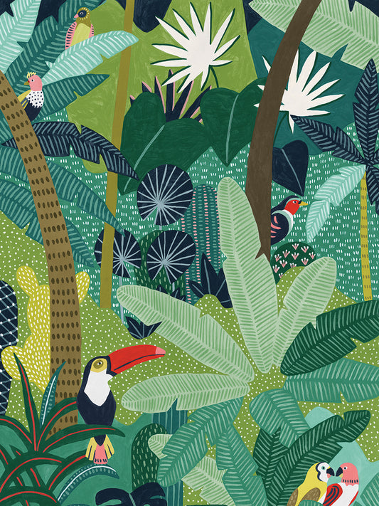 Tropical Aves Canvas Art