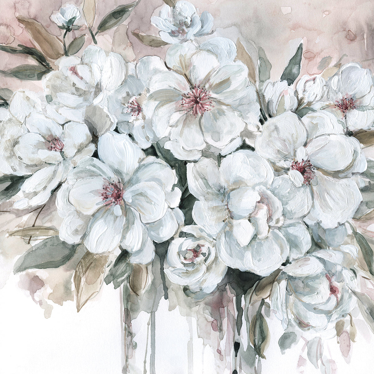 Blushing Bouquet by Carol Robinson - best quality handcrafted wall art work on large canvas & framed canvas prints