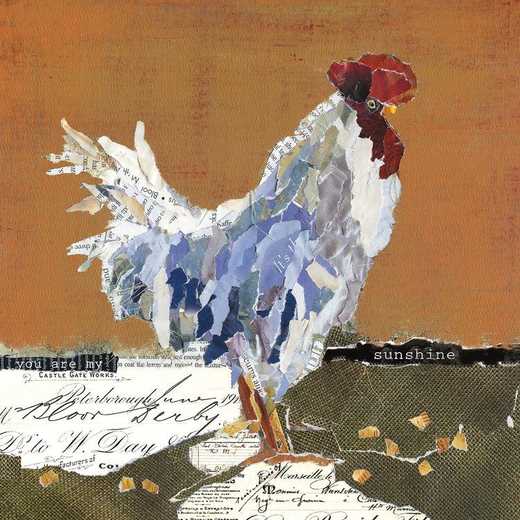 Country Rooster I by Carol Robinson - handcrafted wall art work on large canvas & framed canvas prints, made to order