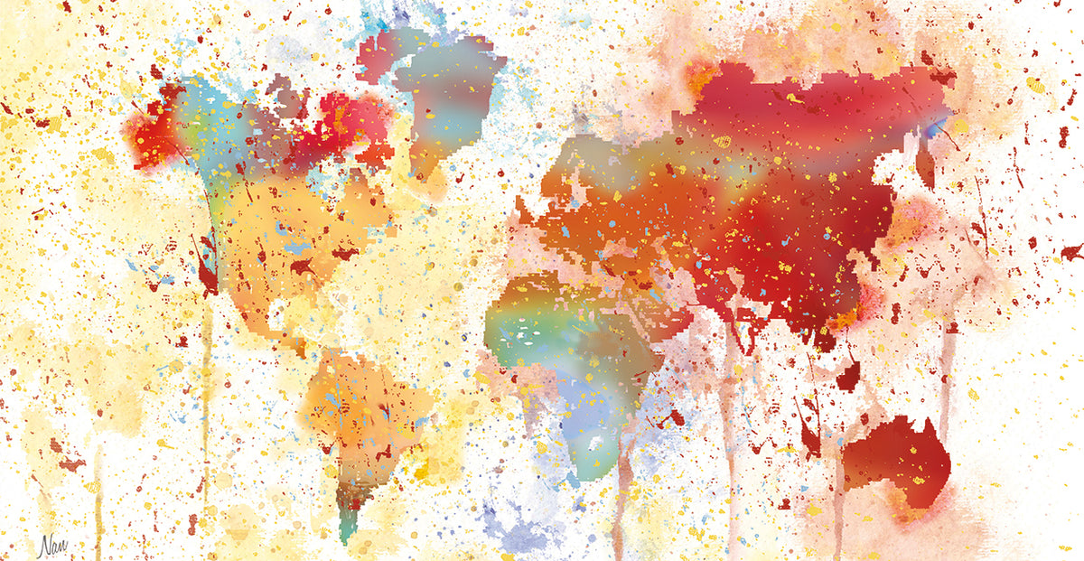 Traveled the World by Nan - handcrafted wall art work on large canvas & framed canvas prints, made to order