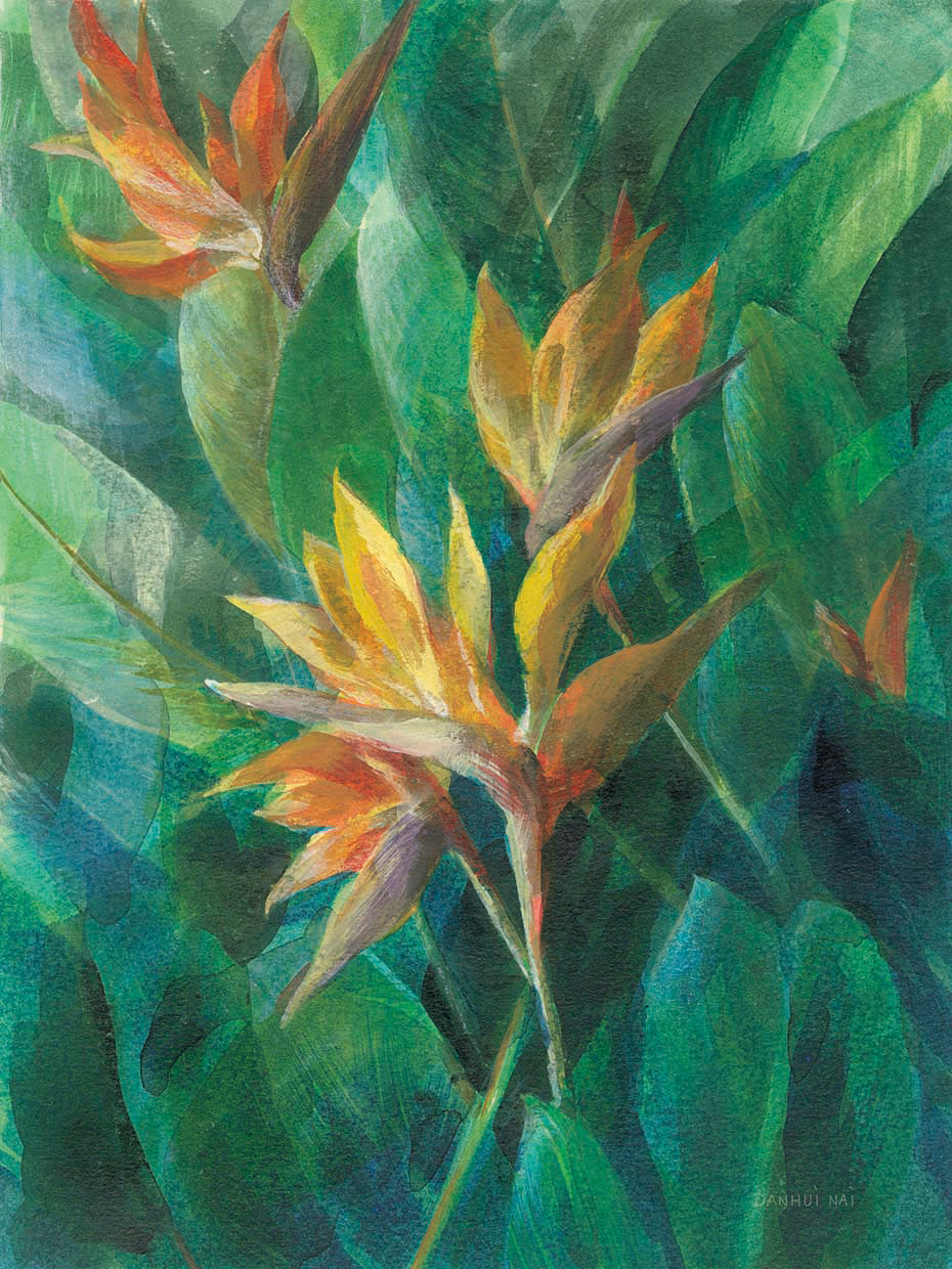 Bird of Paradise II by Danhui Nai - highest quality handcrafted wall art work on large canvas & framed canvas prints