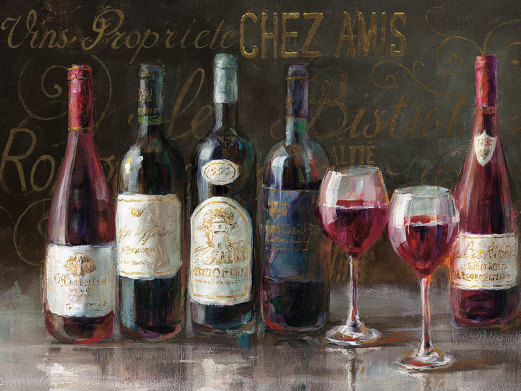 Bistro Reds v.2 Crop by Danhui Nai - larger sizes handcrafted wall art work on large canvas & framed canvas prints