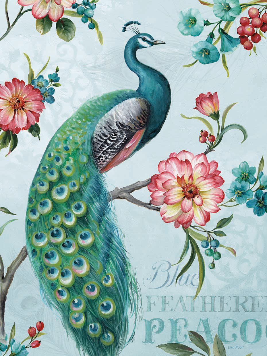 Blue Feathered Peacock I
