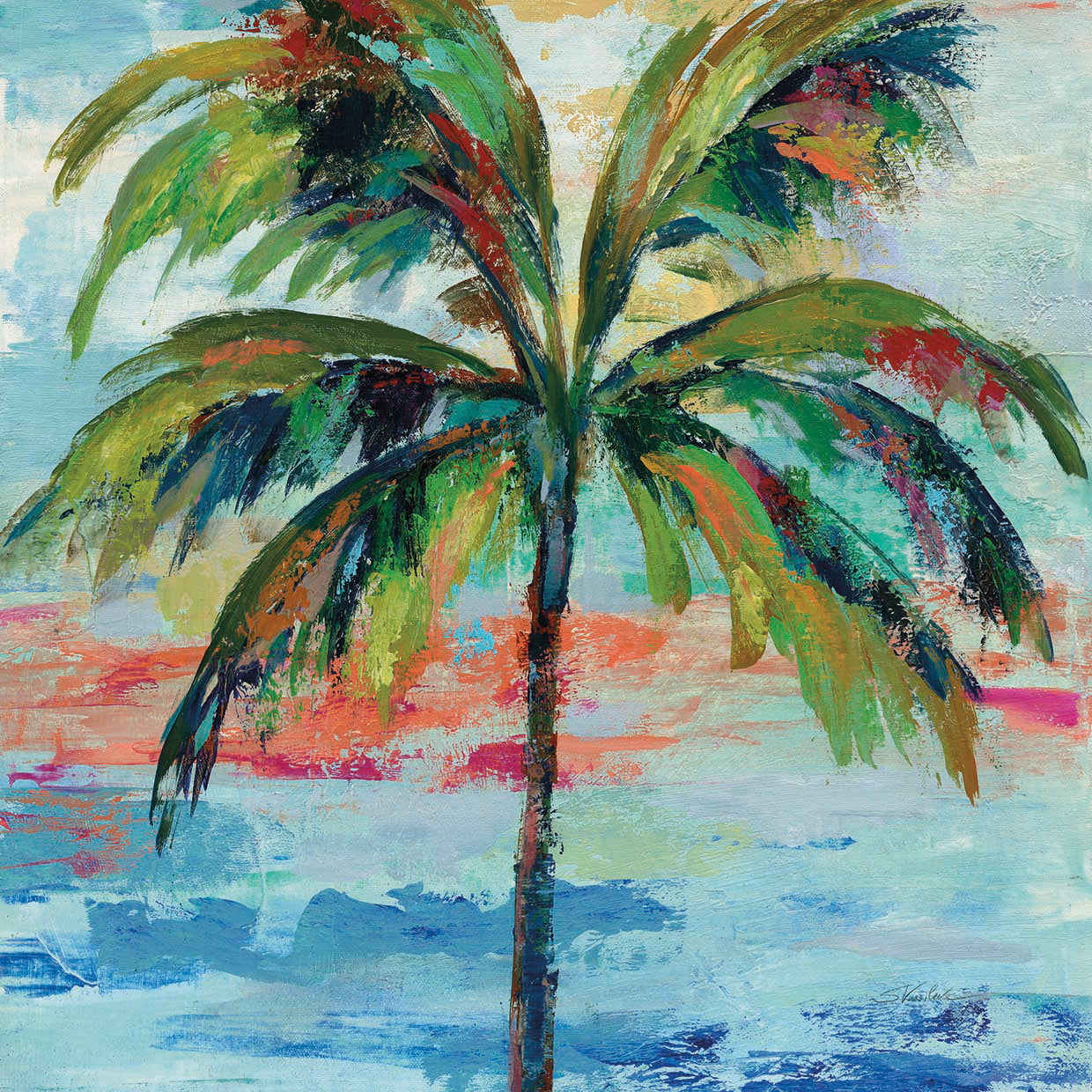 California Palm I by Silvia Vassileva - handcrafted wall art work on large canvas & framed canvas prints, made to order