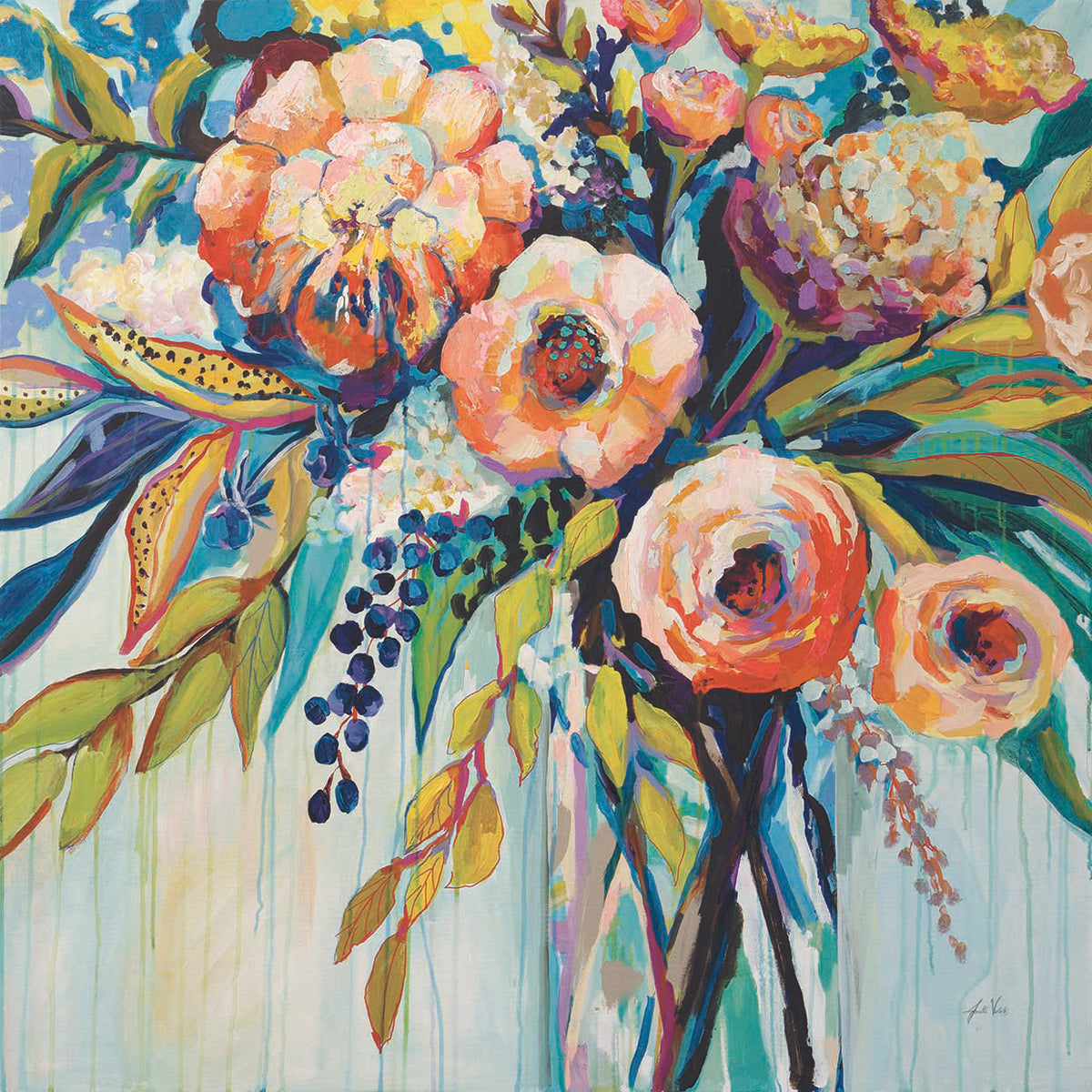 Color Celebration by Jeanette Vertentes - best quality handcrafted wall art work on large canvas & framed canvas prints