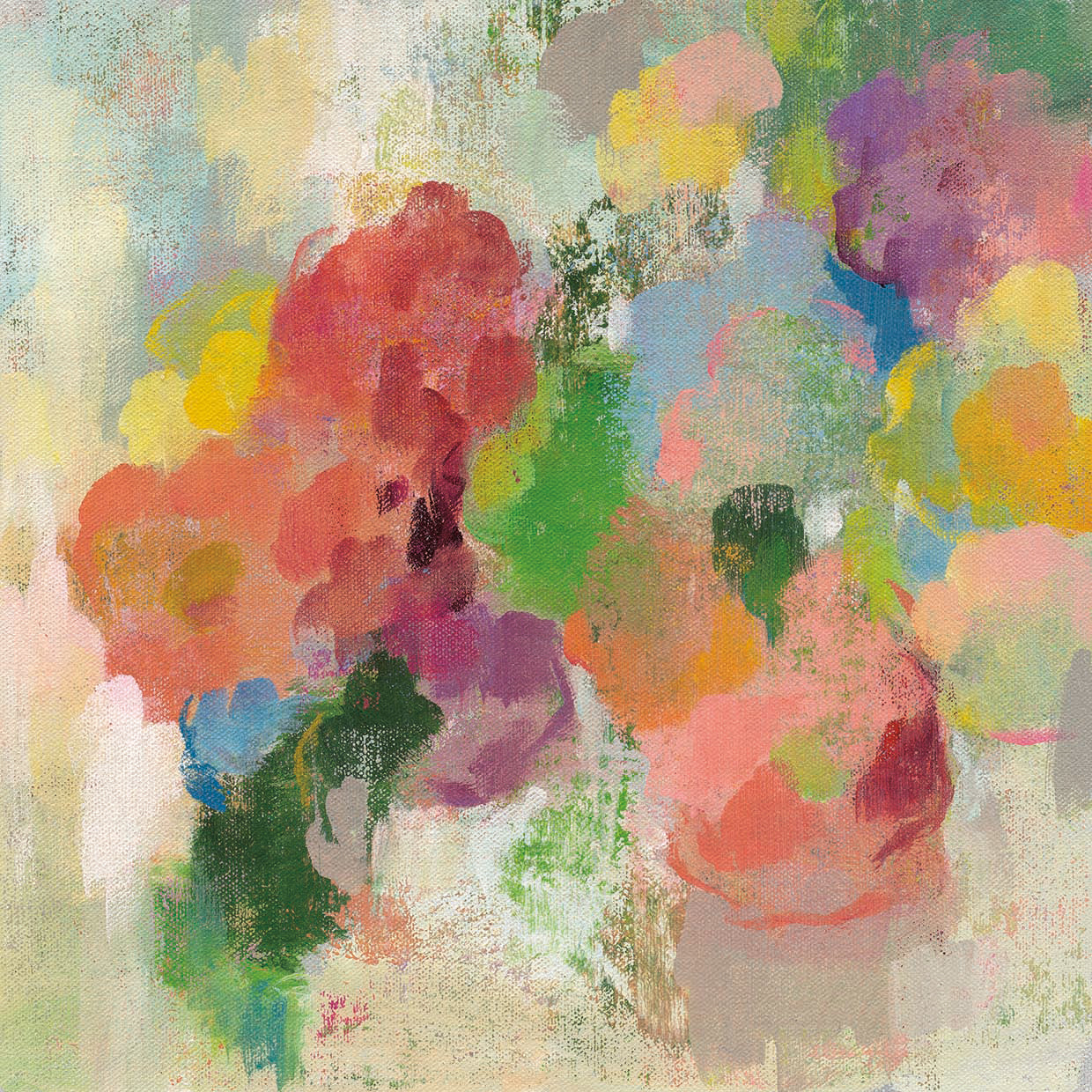 Colorful Garden III by Silvia Vassileva - highest quality handcrafted wall art work on large canvas & framed canvas prints