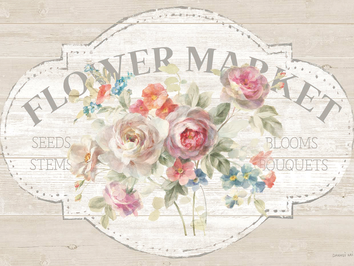 Cottage Garden I on wood by Danhui Nai - lowest price wall art work on large canvas & framed canvas prints