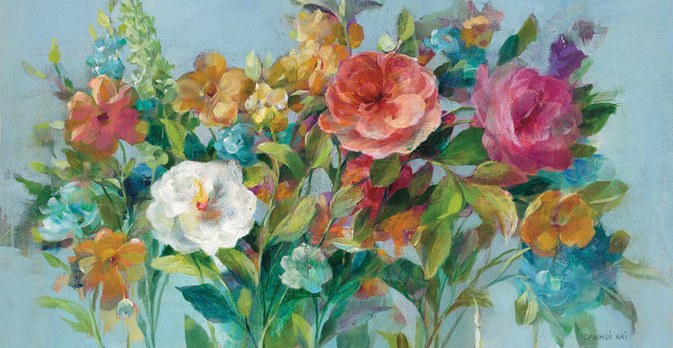 Country Florals by Danhui Nai - handcrafted wall art work on large canvas & framed canvas prints, made to order