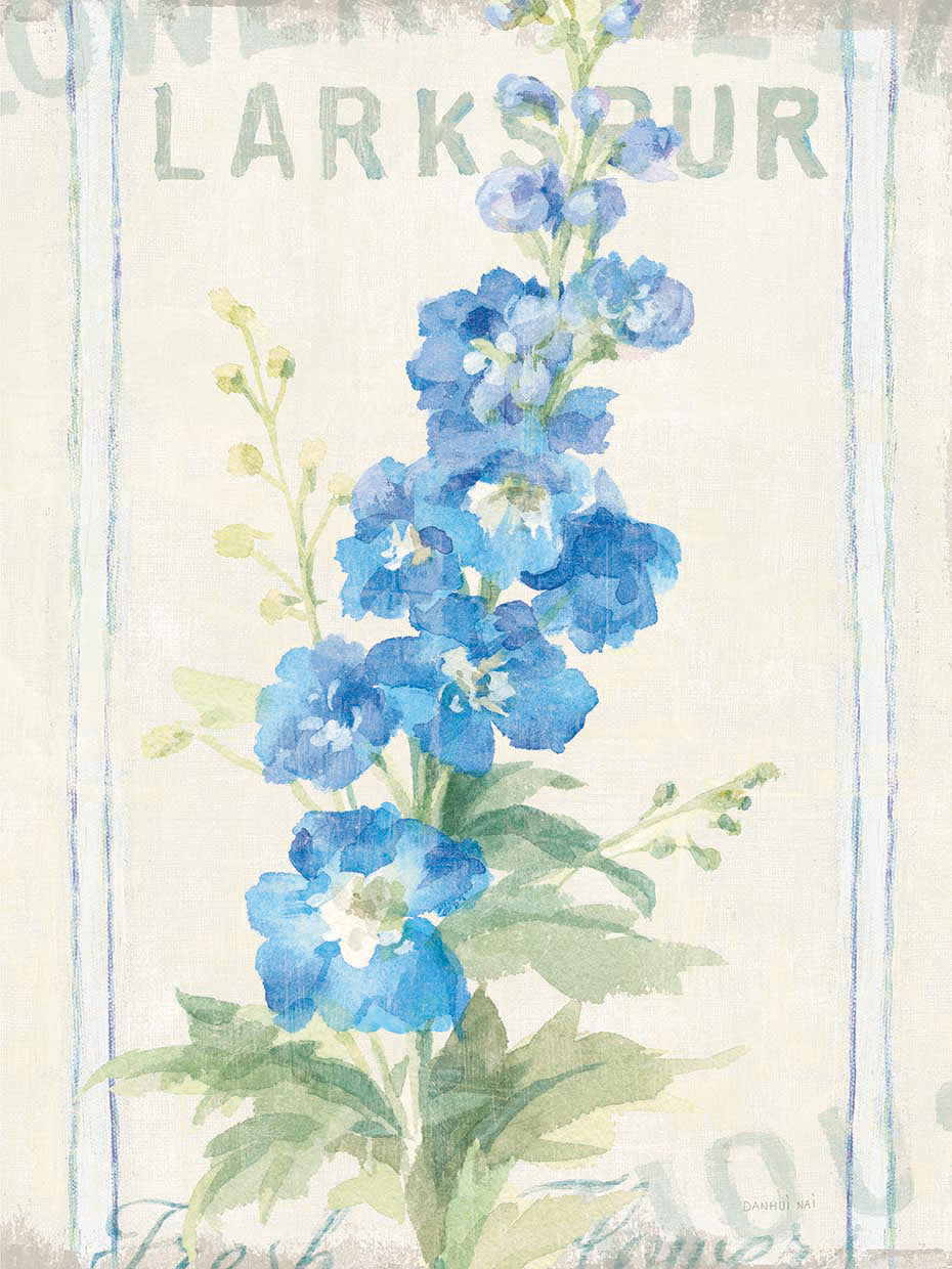 Floursack Florals VII Crop by Danhui Nai - larger sizes handcrafted wall art work on large canvas & framed canvas prints