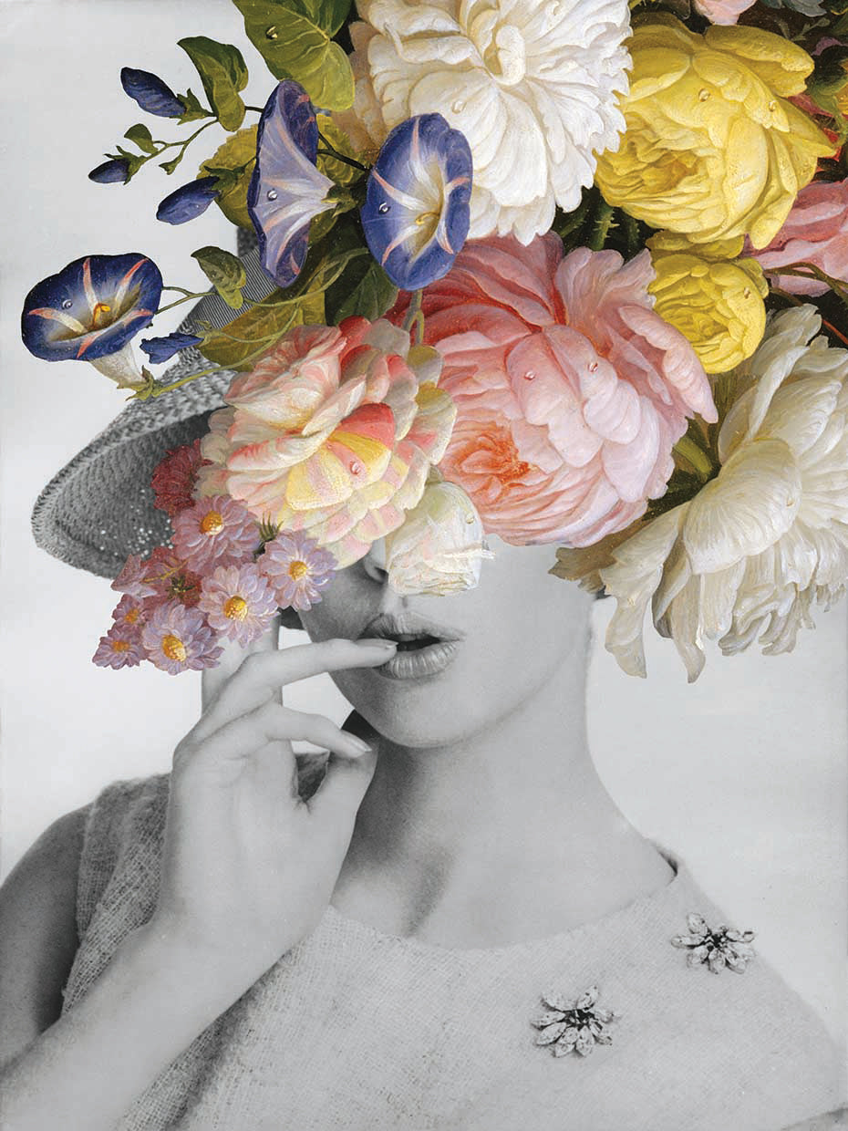 Garden Party I by Wild Apple Portfolio is a contemporary floral portrait painting printed on canvas or framed canvas