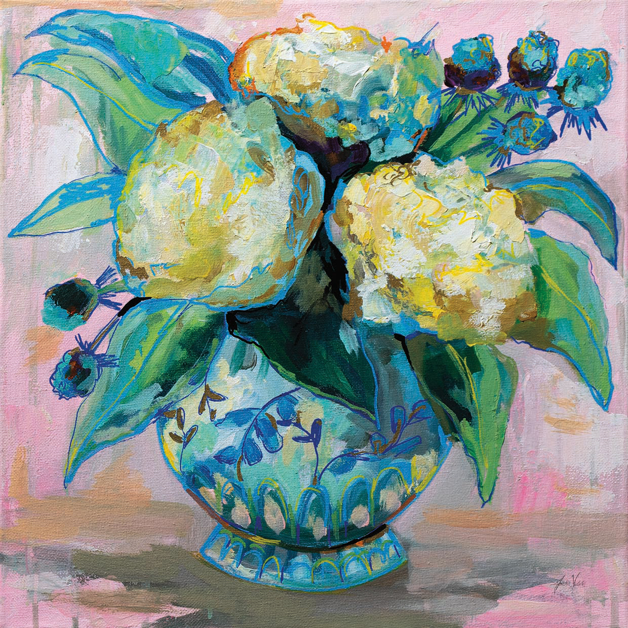 Ginger Jar I by Jeanette Vertentes - museum quality wall art work on large canvas & framed canvas prints