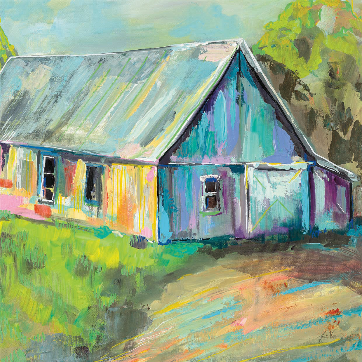 Going to the Country I by Jeanette Vertentes - handcrafted wall art work on large canvas & framed canvas prints, made to order