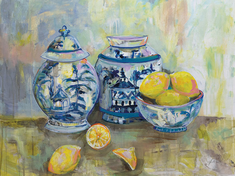 Lemon Life by Jeanette Vertentes - best quality handcrafted wall art work on large canvas & framed canvas prints