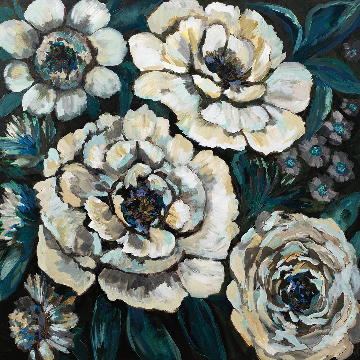 Midnight by Jeanette Vertentes - handcrafted wall art work on large canvas & framed canvas prints, made to order