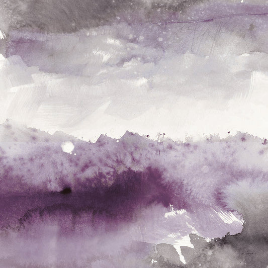 Midnight at the Lake II Amethyst and Grey Canvas Art