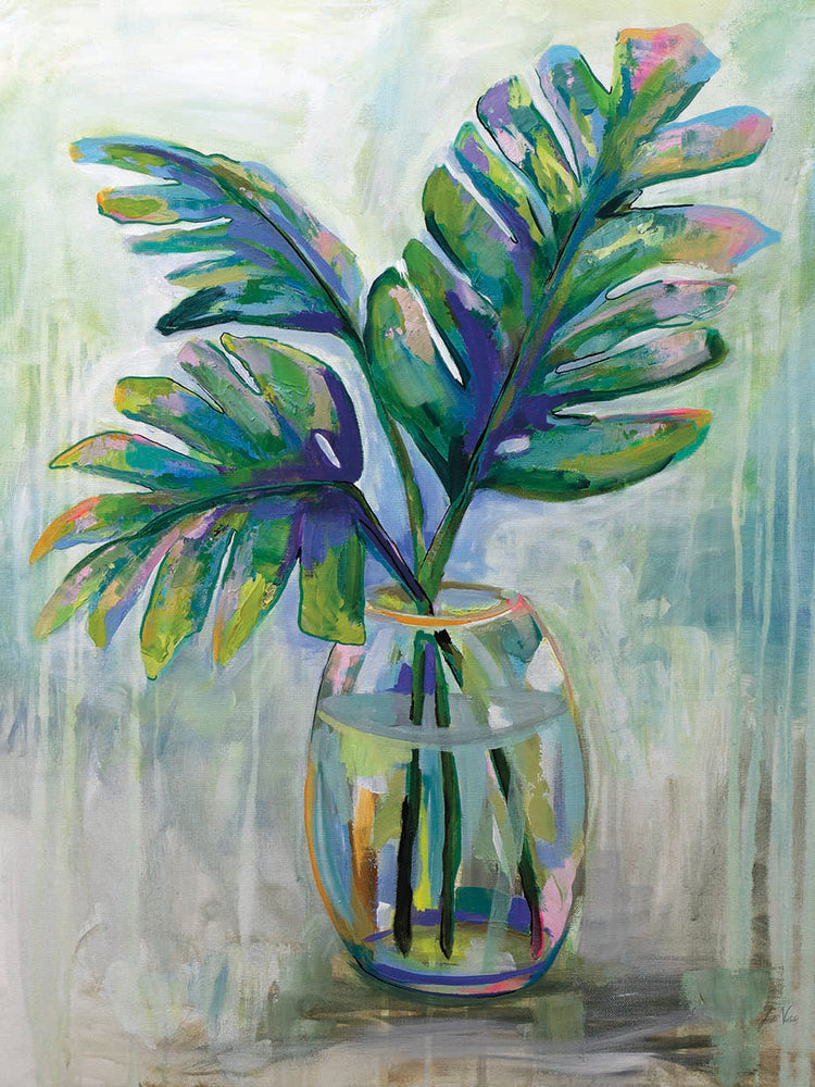 Palm Leaves II by Jeanette Vertentes - best quality handcrafted wall art work on large canvas & framed canvas prints