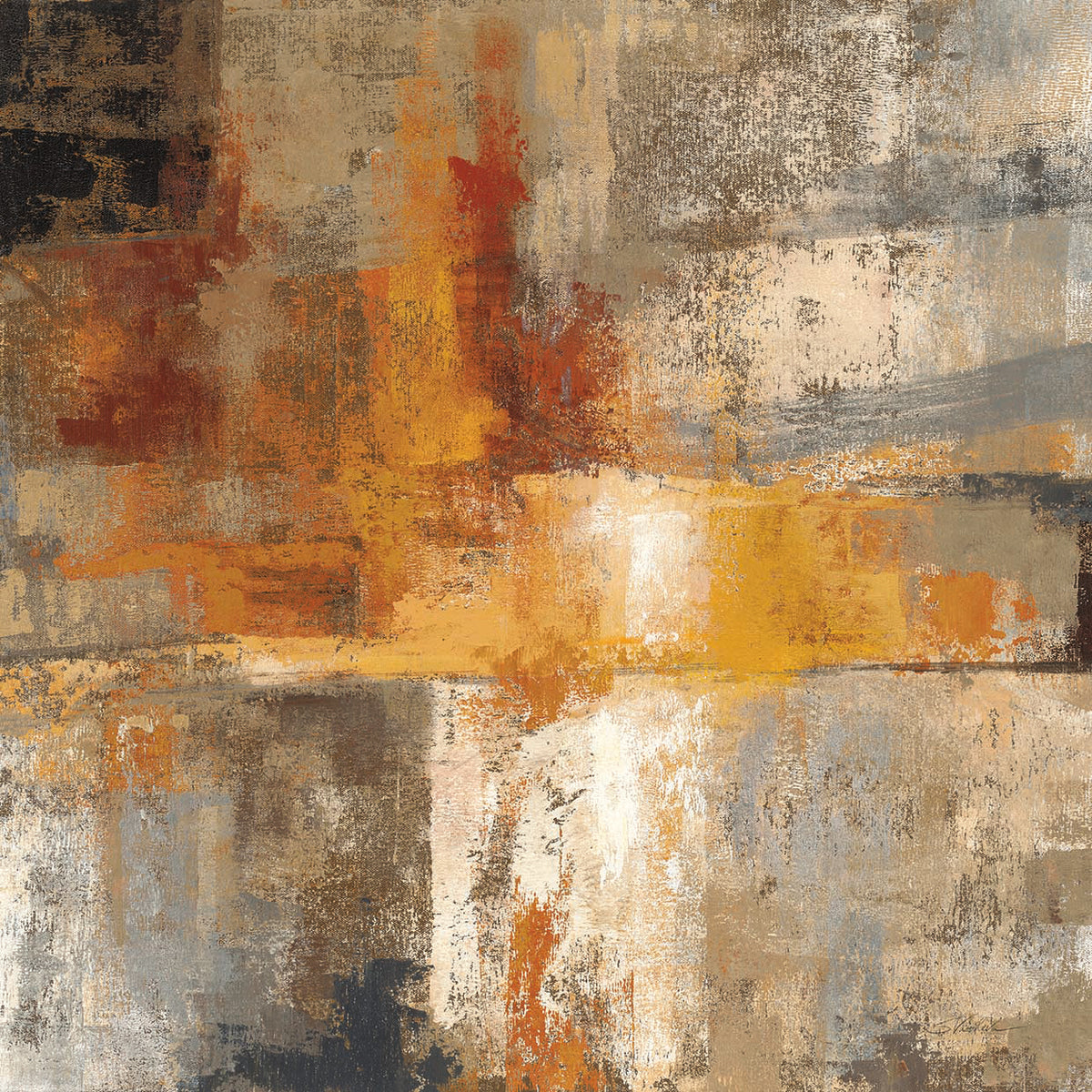Silver and Amber Crop by Silvia Vassileva - handcrafted wall art work on large canvas & framed canvas prints, made to order