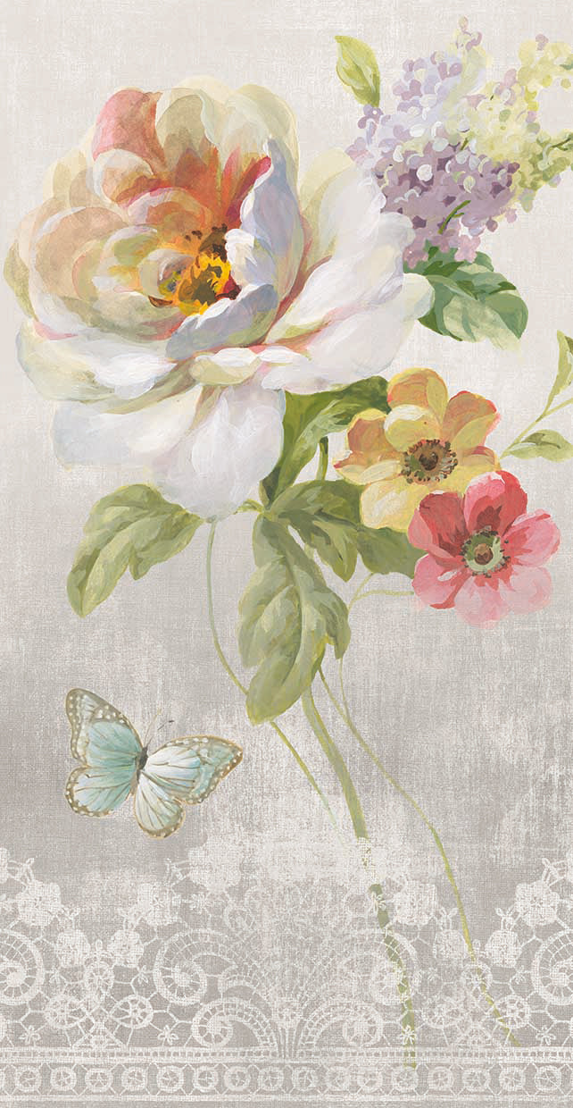 Textile Floral Panel II by Danhui Nai - top quality wall art work on large canvas & framed canvas prints