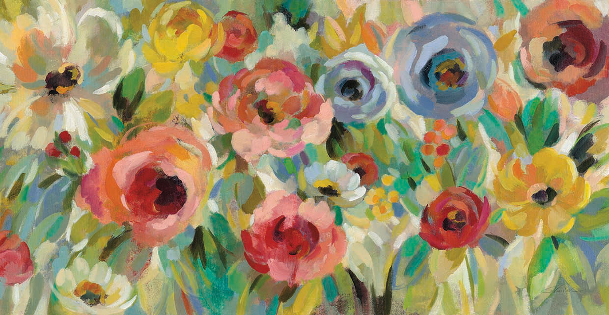 Vivid Coral Floral I by Silvia Vassileva - best quality handcrafted wall art work on large canvas & framed canvas prints