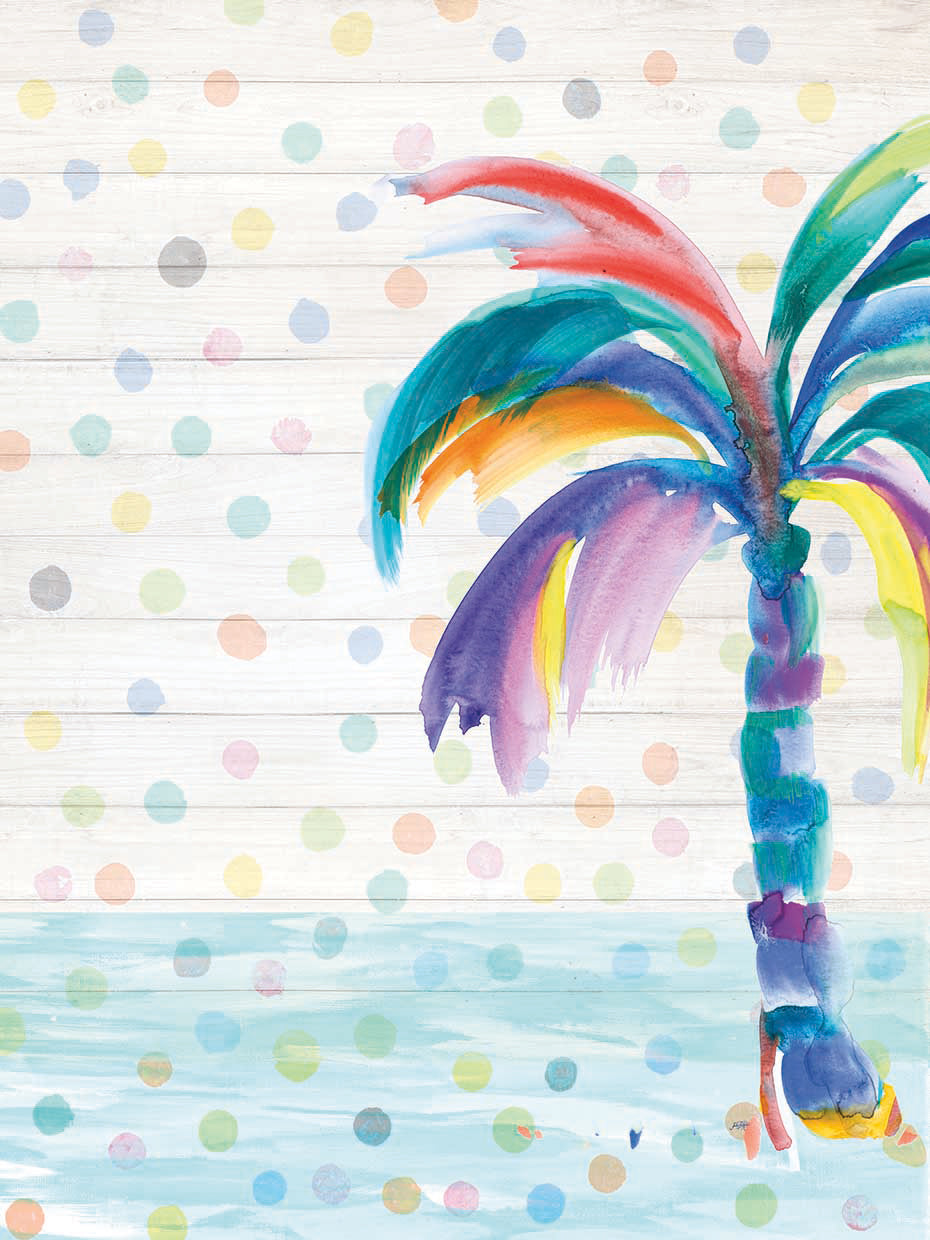 Funky Palm on Dots I