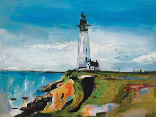 Lighthouse on a Cliff Canvas Art
