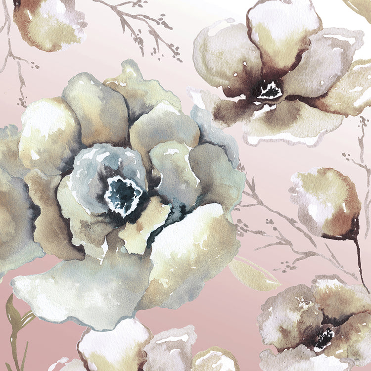 Neutral Flowers on Pink II
