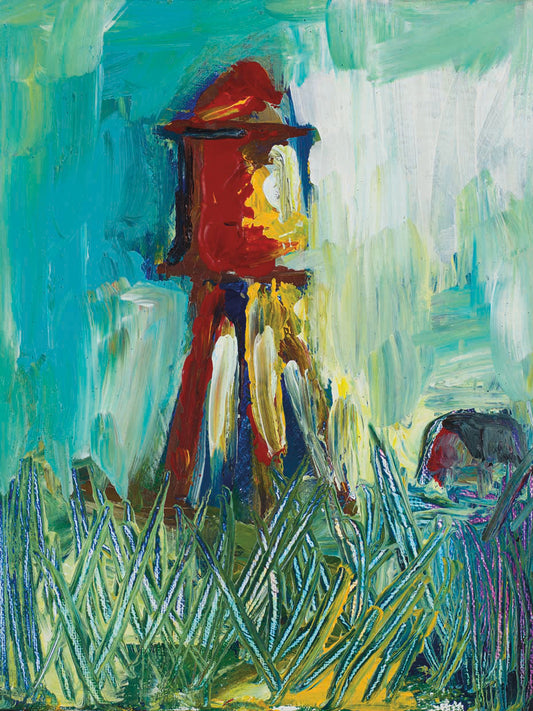 Painted Water Tower Canvas Art