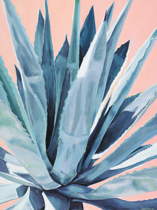 Agave with Coral Canvas Art