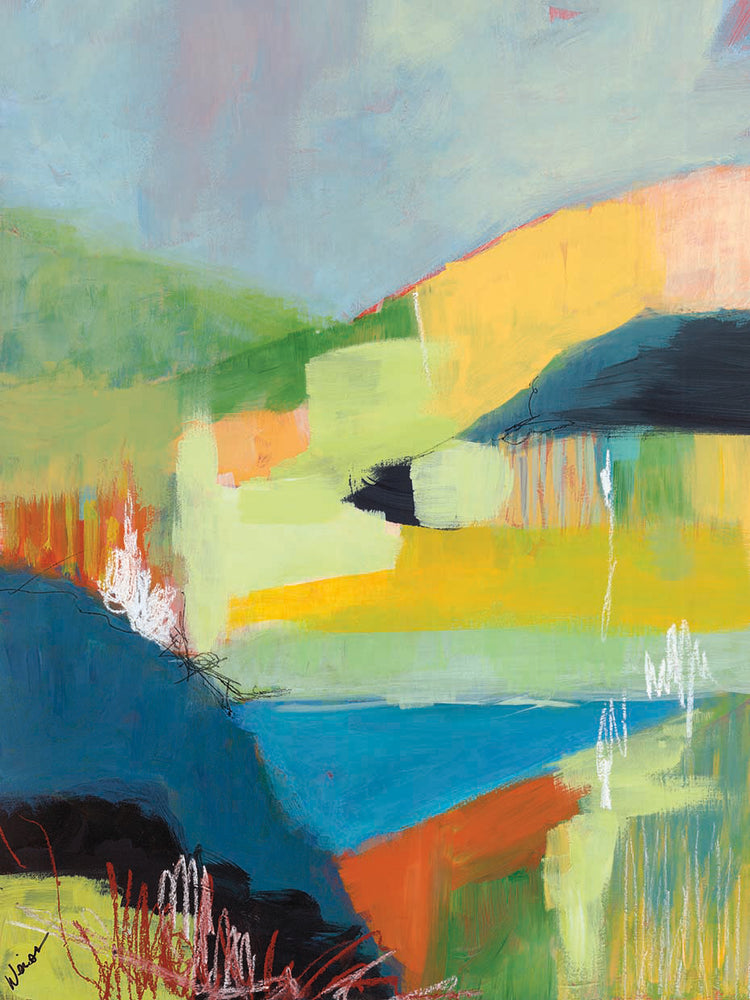 Coastal Hills by Jan Weiss - handcrafted wall art work on large canvas & framed canvas prints, made to order