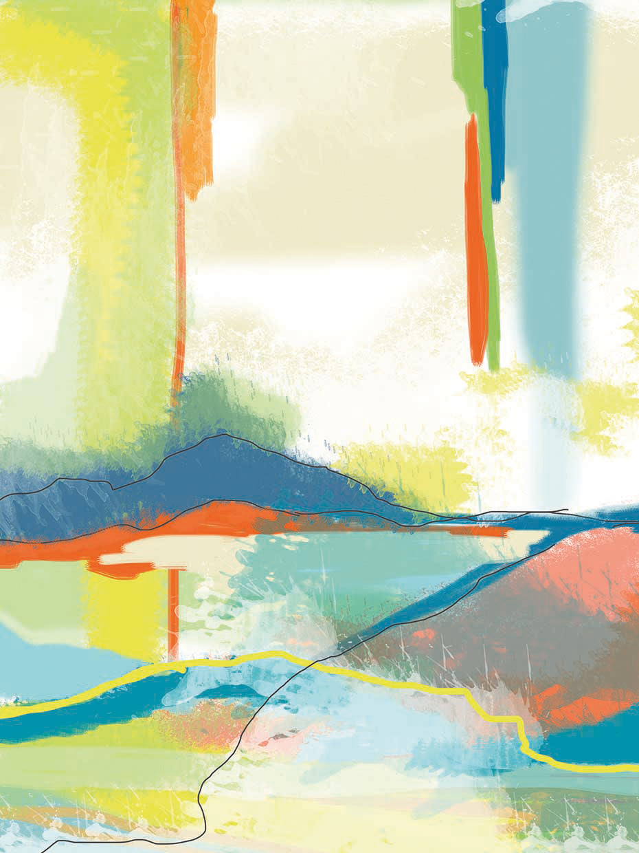 Deconstructed Landscape 4 by Jan Weiss - museum quality wall art work on large canvas & framed canvas prints