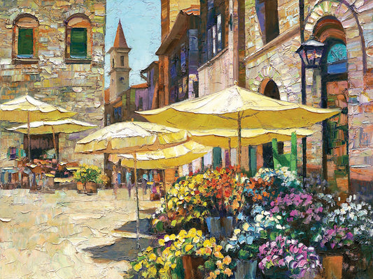 Siena Flower Market Canvas Prints
