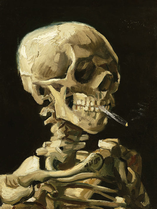 Skull with Burning Cigarettes