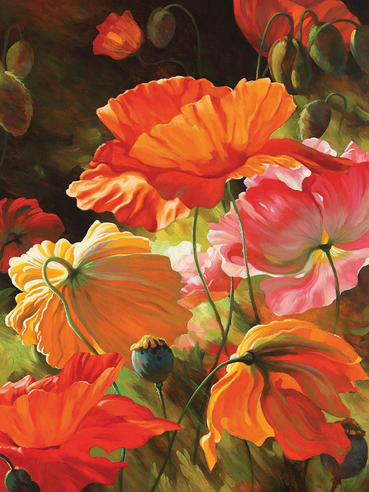 Arte de la lona de flores de primavera