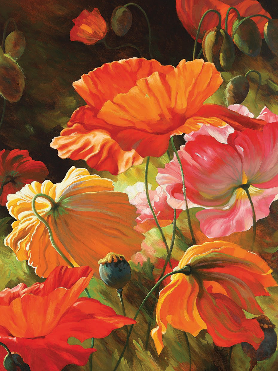 Arte de la lona de flores de primavera