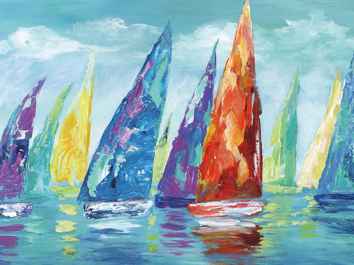 Fine Day Sailing II by Nan - best quality handcrafted wall art work on large canvas & framed canvas prints