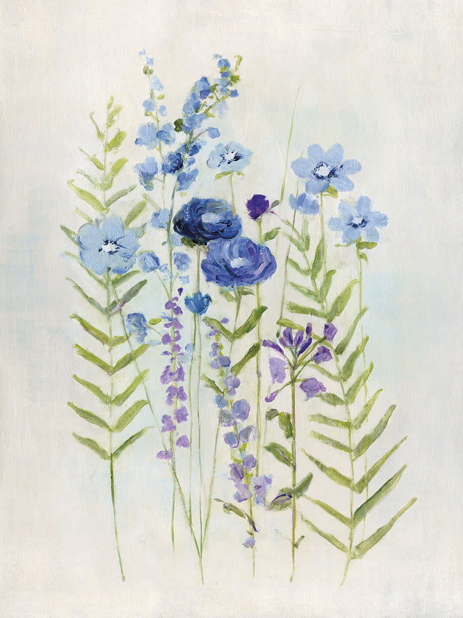Cottage Wildflowers I by Sally Swatland - larger sizes handcrafted wall art work on large canvas & framed canvas prints