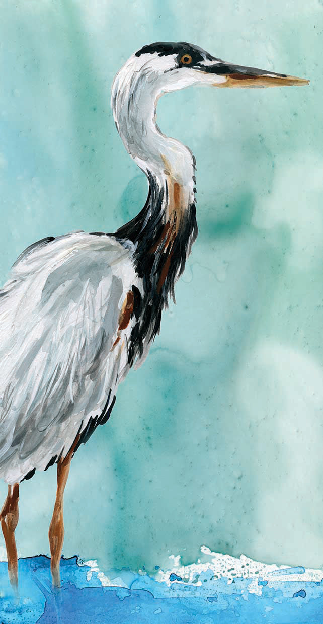 Delray Crane I by Carol Robinson - larger sizes handcrafted wall art work on large canvas & framed canvas prints