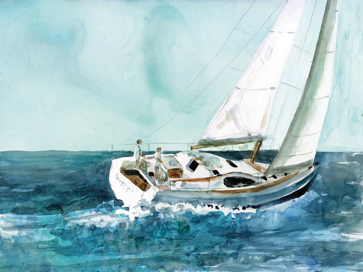 Delray Sail by Carol Robinson - best quality handcrafted wall art work on large canvas & framed canvas prints