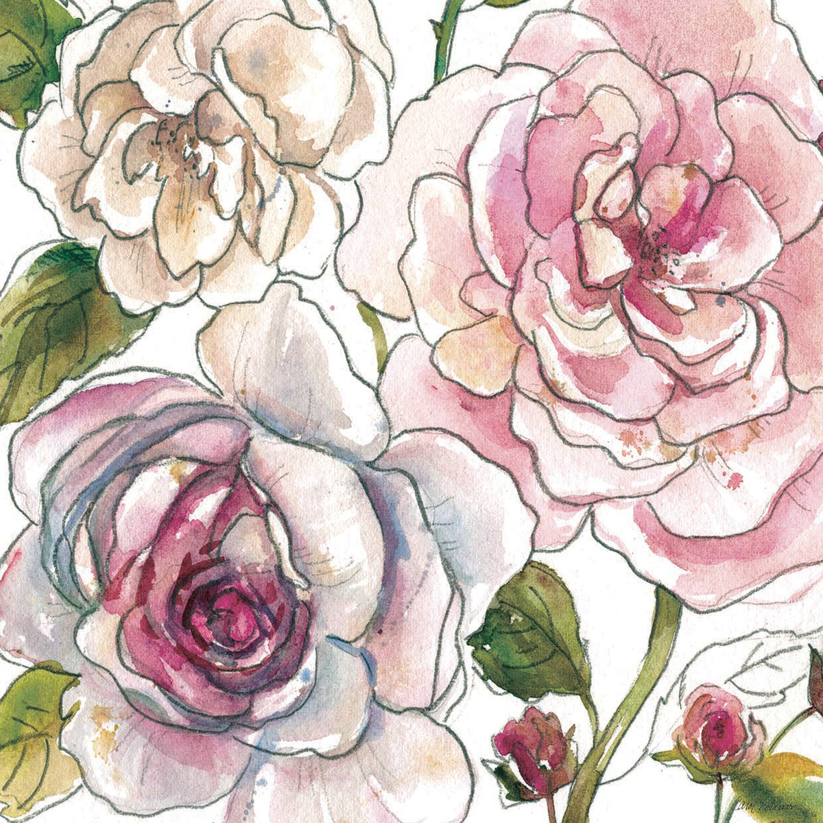 Floral Sketchbook by Carol Robinson - lowest price wall art work on large canvas & framed canvas prints