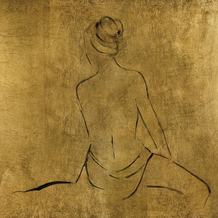 Golden Bather II by Sally Swatland  - highest quality handcrafted wall art work on large canvas & framed canvas prints