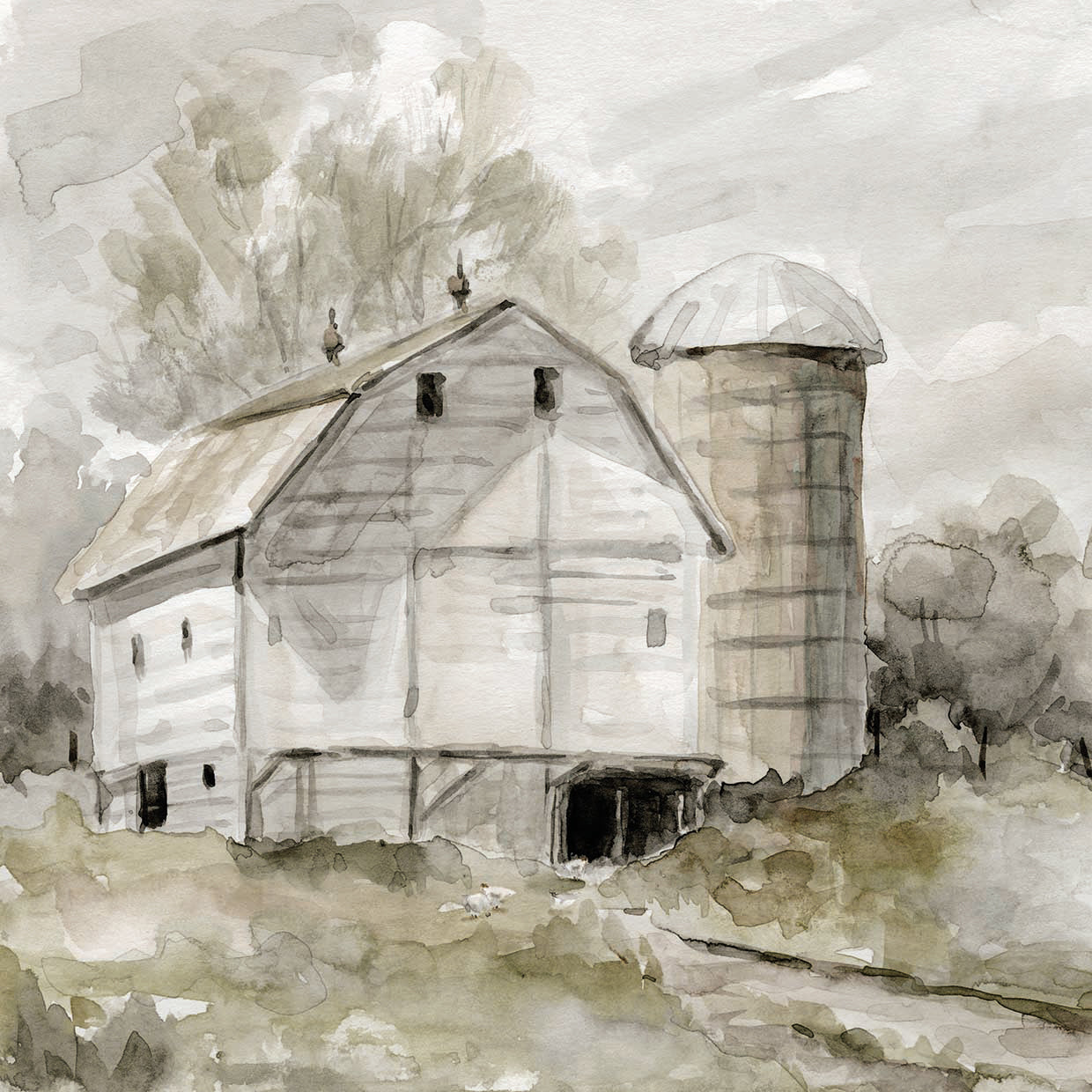 Neutral Silo by Carol Robinson  - lowest price wall art work on large canvas & framed canvas prints