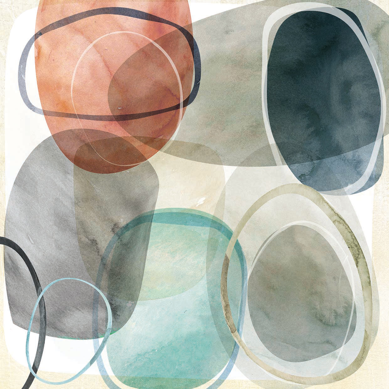 Oblique I by Carol Robinson  - handcrafted wall art work on large canvas & framed canvas prints, made to order