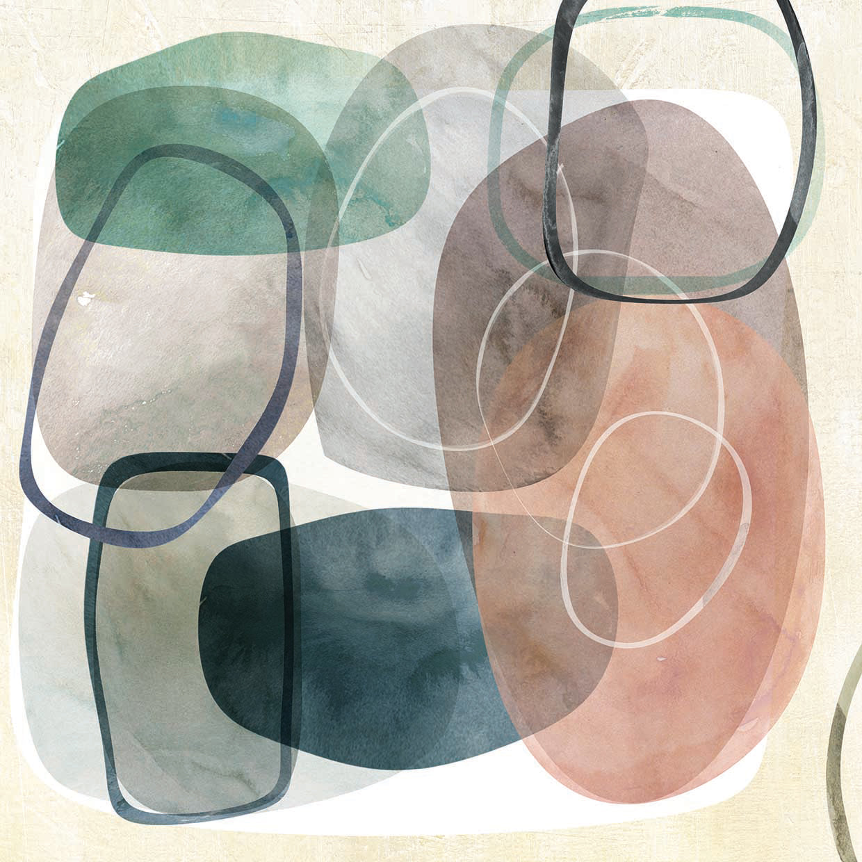 Oblique II by Carol Robinson  - larger sizes handcrafted wall art work on large canvas & framed canvas prints